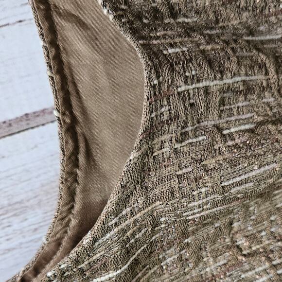 Micheal Micheal Kors Metallic Tweede Cowl Neck Sheath Dress sz 12 - Picture 6 of 7